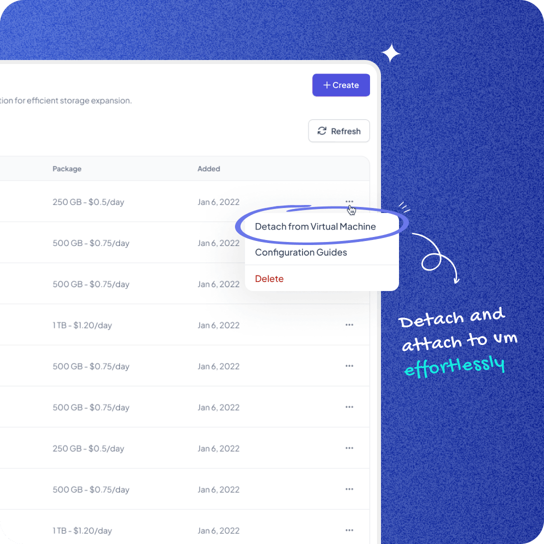 Ifvirty UI Design - Detach and Attach to  Virtual Machine